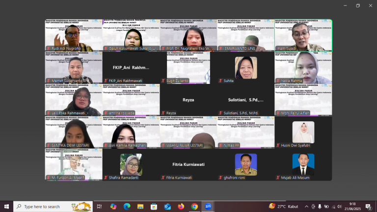 Kuliah Pakar Peningkatan Kualitas Pembelajaran Bahasa dan Sastra Indonesia dengan Pendekatan Deep Learning