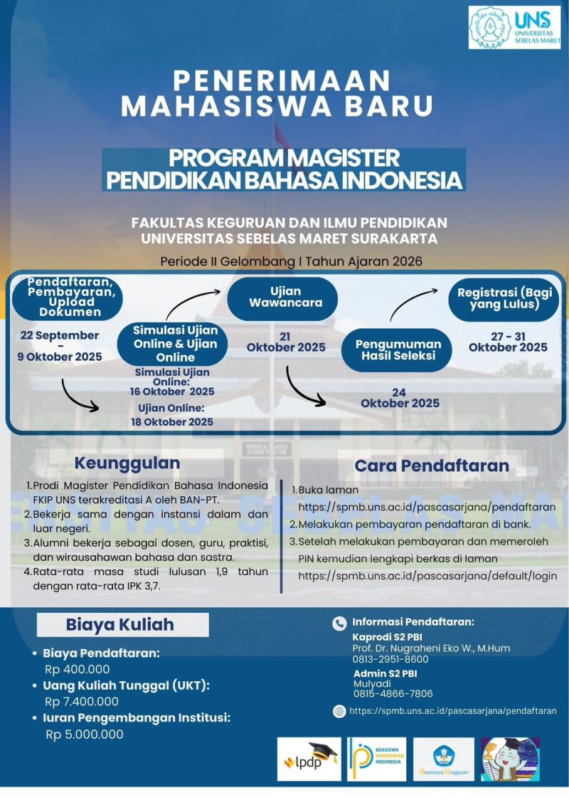Penerimaan Mahasiswa Baru Program Magister Pendidikan Bahasa Indonesia ...